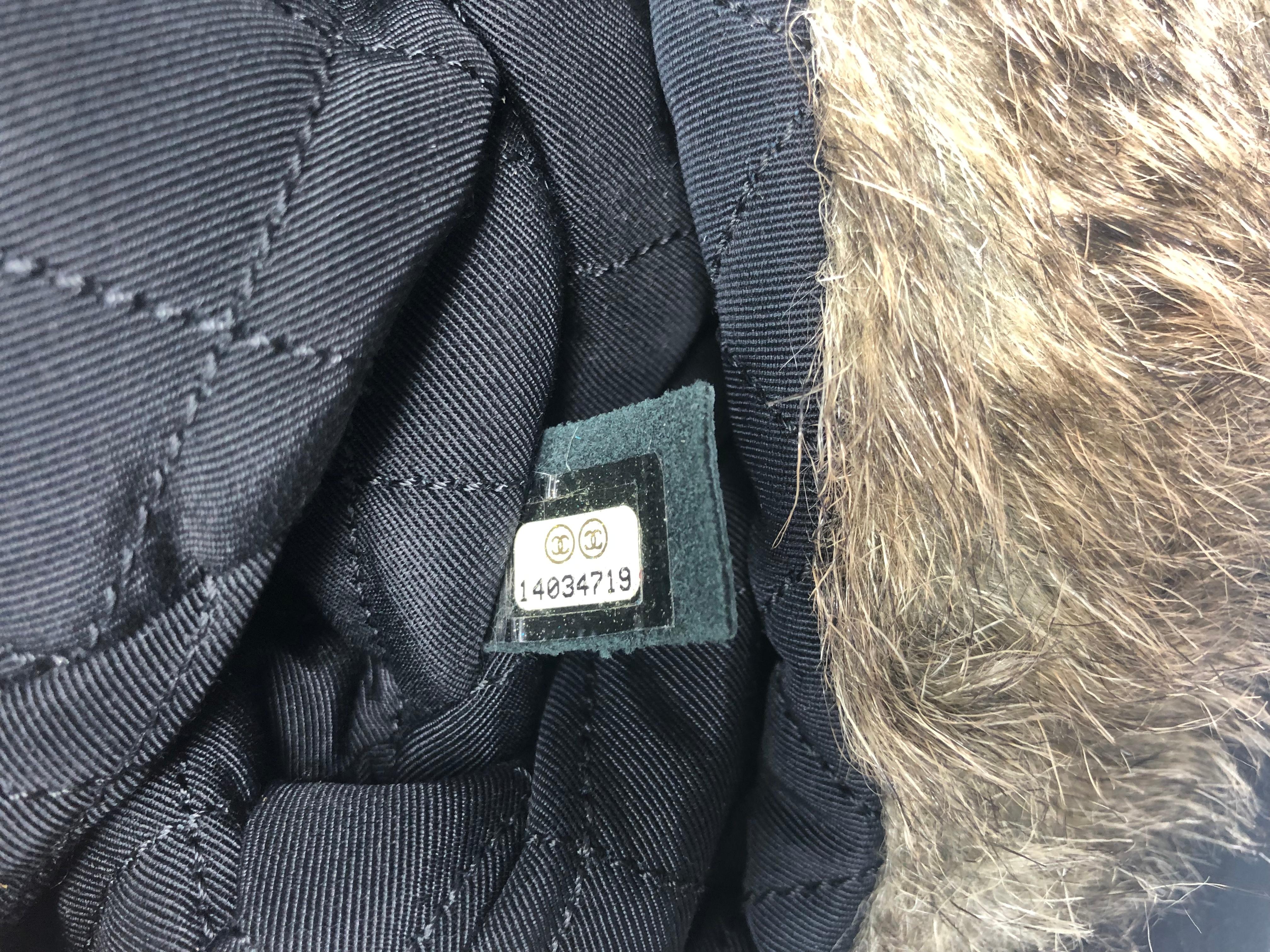 Chanel Fantasy Black Fur and Tweed Bag  11
