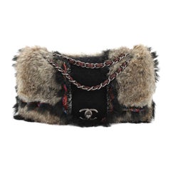 Chanel Fantasy Flap Bag Fur And Tweed Medium