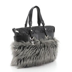 Chanel Fantasy Fur Tote Faux Fur with Leather Medium