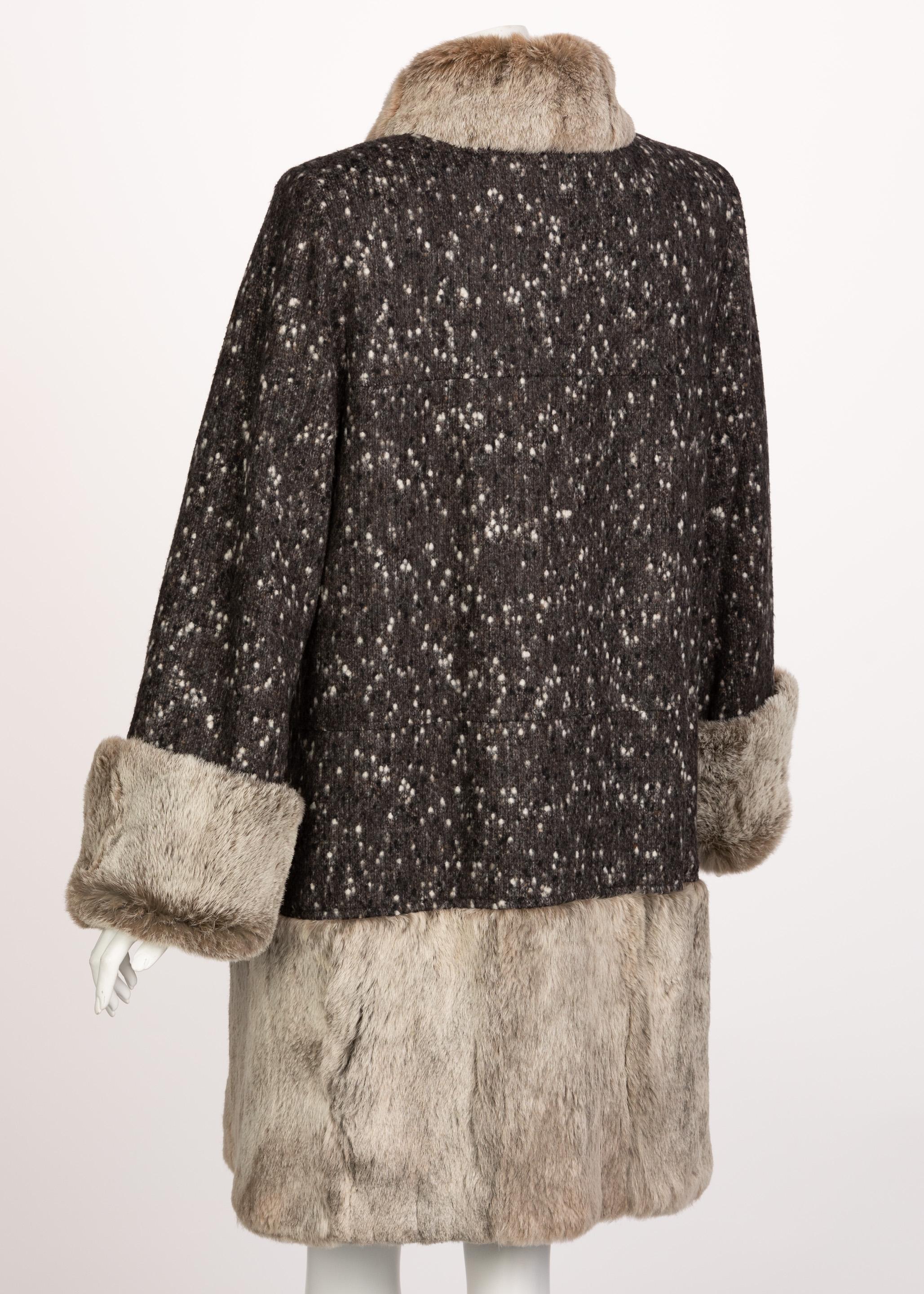 Women's Chanel Fantasy Fur Tweed Coat Runway 2001