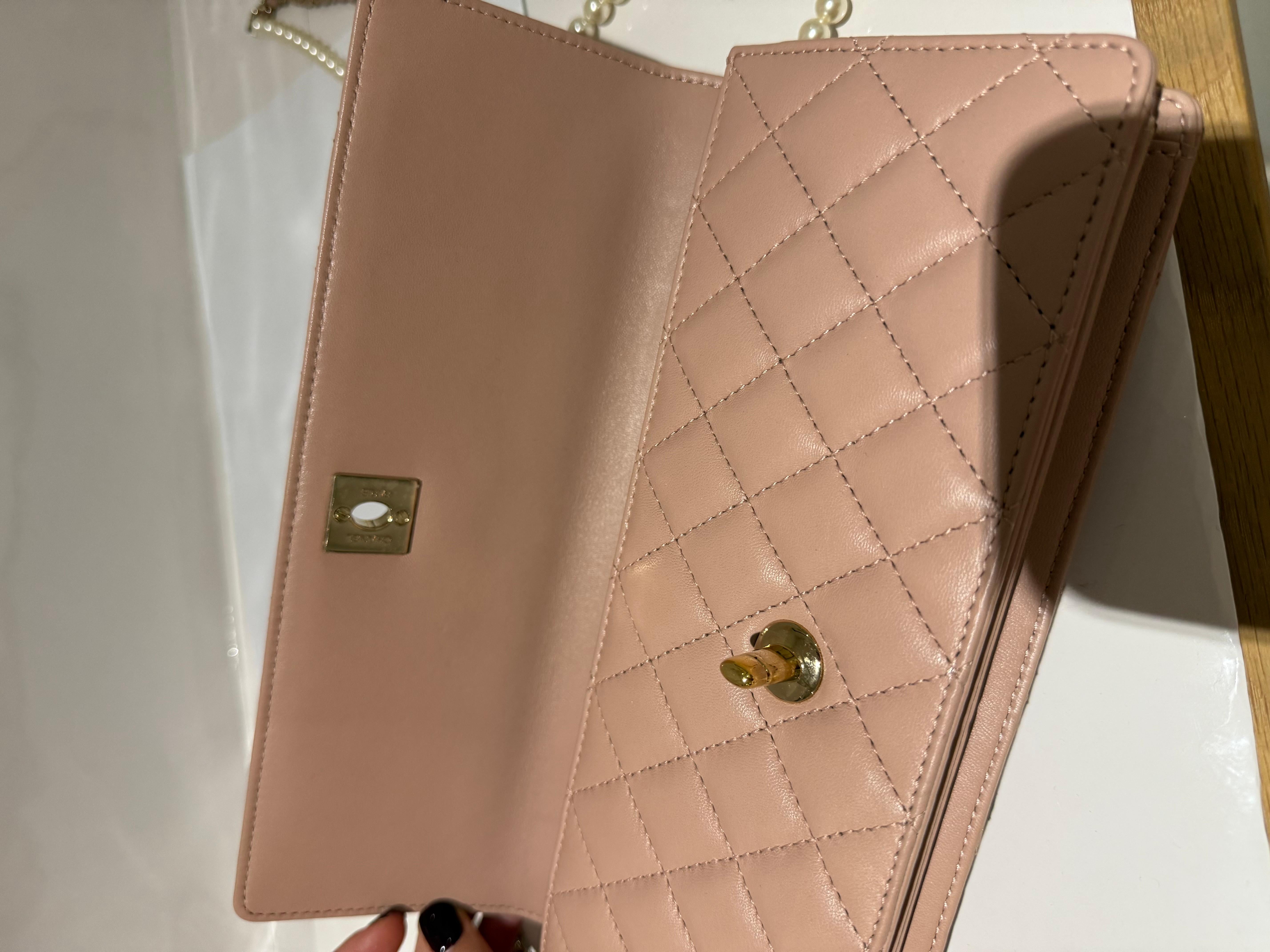 Chanel Fantasy Pearls Evening Flap bag in Pink For Sale 1