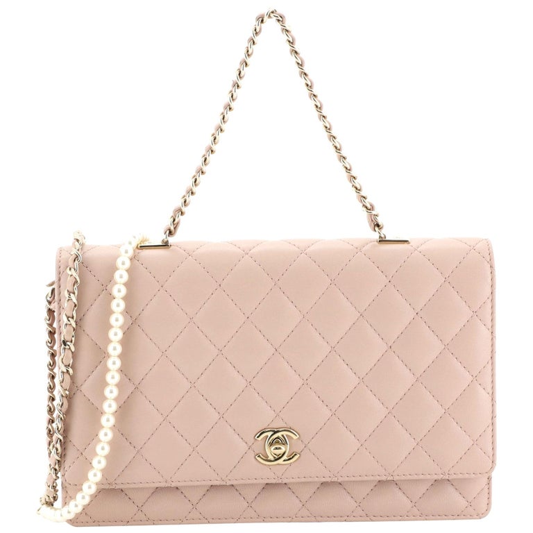 Fantasy Pearls Flap Bag Quilted Lambskin Large