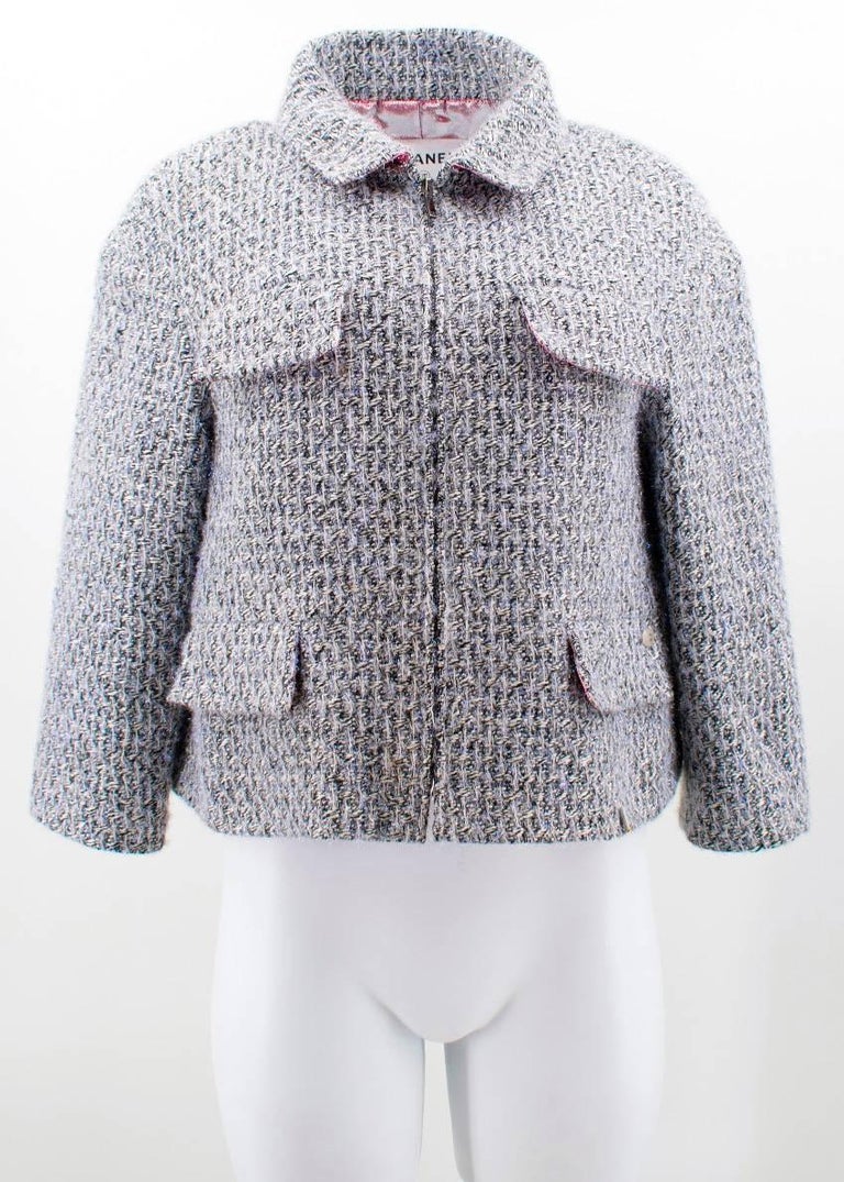 Chanel Fantasy Tweed Jacket with Lame US 10 For Sale at 1stdibs