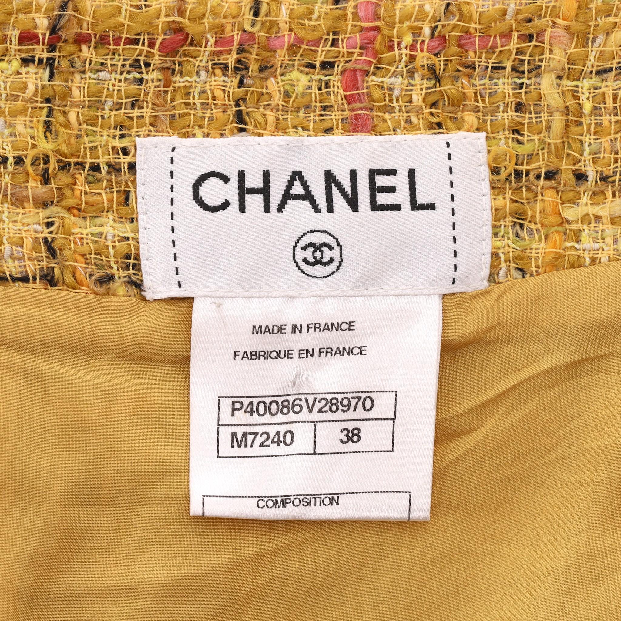 Minifalda Chanel Fantasía de lana, tweed y cristales en venta 2