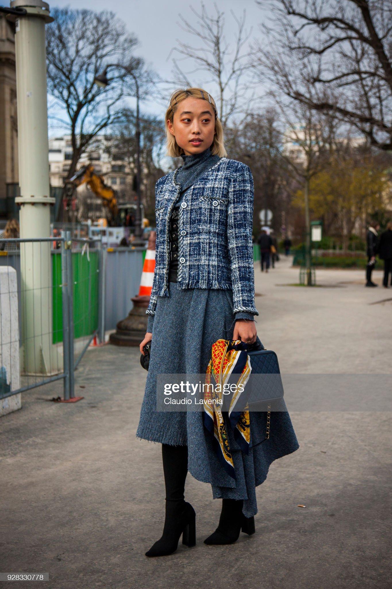 Women's or Men's Chanel Fashion Icon Tweed Jacket and Skirt Suit