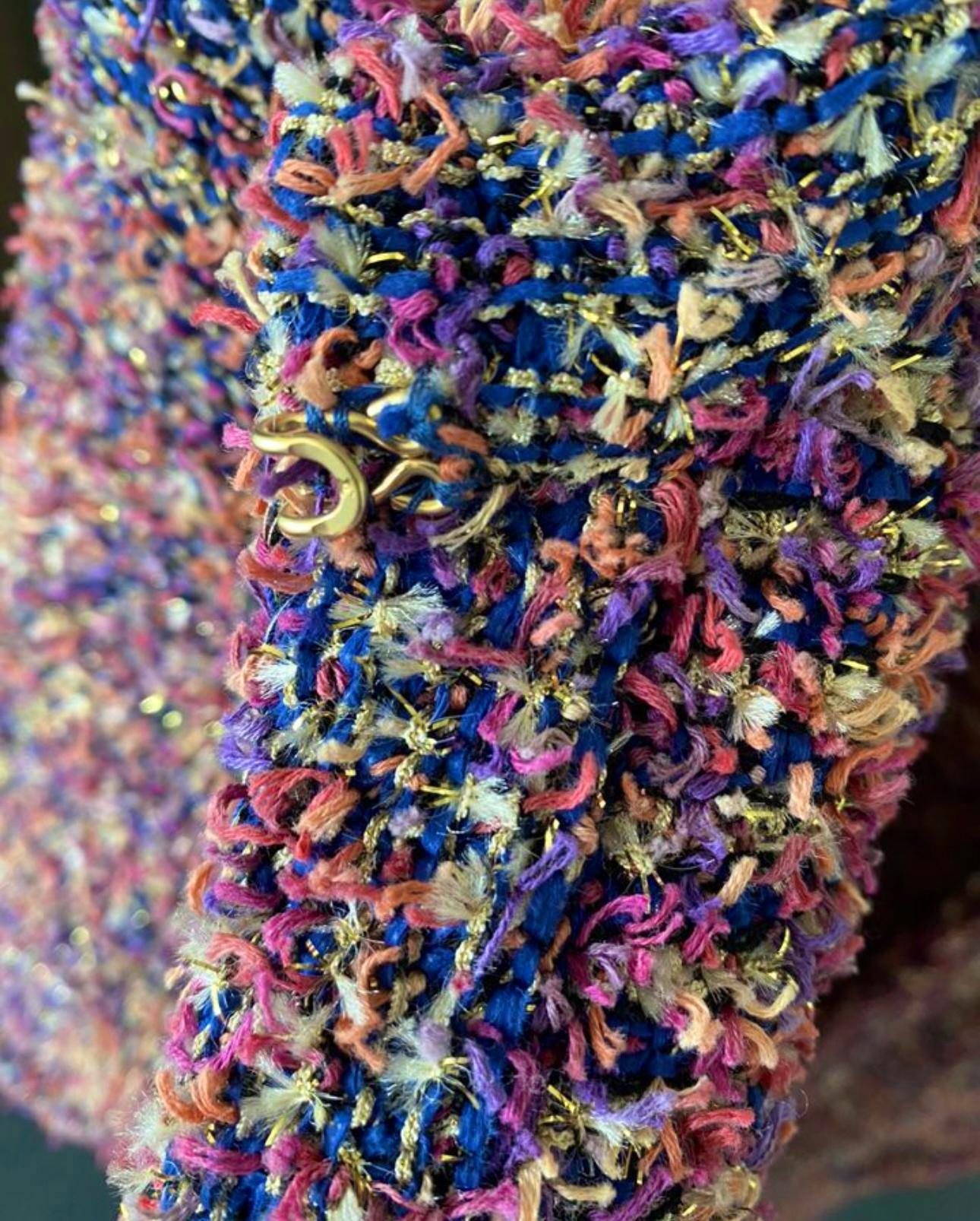 Women's or Men's Chanel Fashion Manifesto CC Buttons Fantasy Tweed Coat
