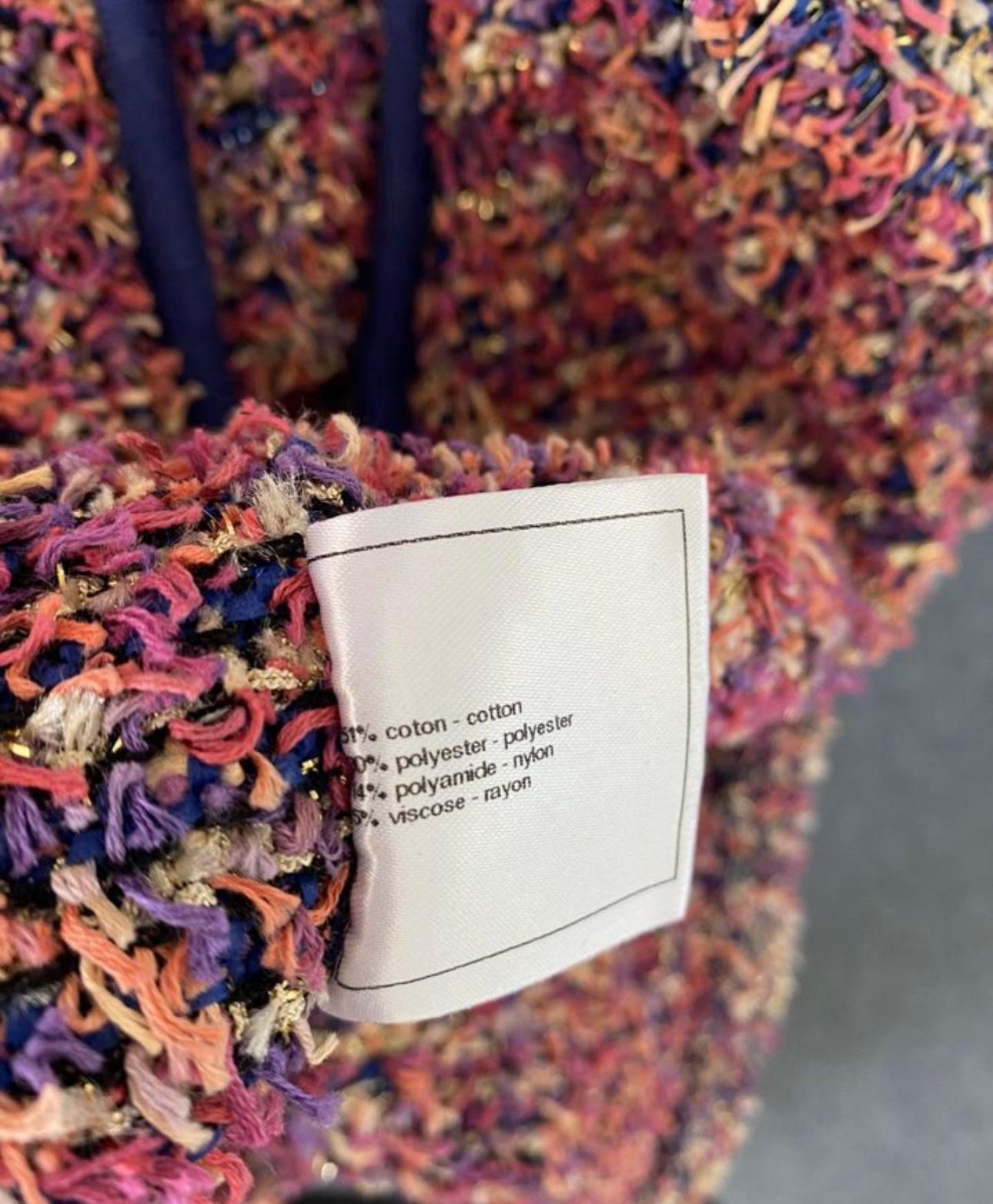 Chanel Fashion Manifesto CC Buttons Woven Tweed Coat For Sale 3