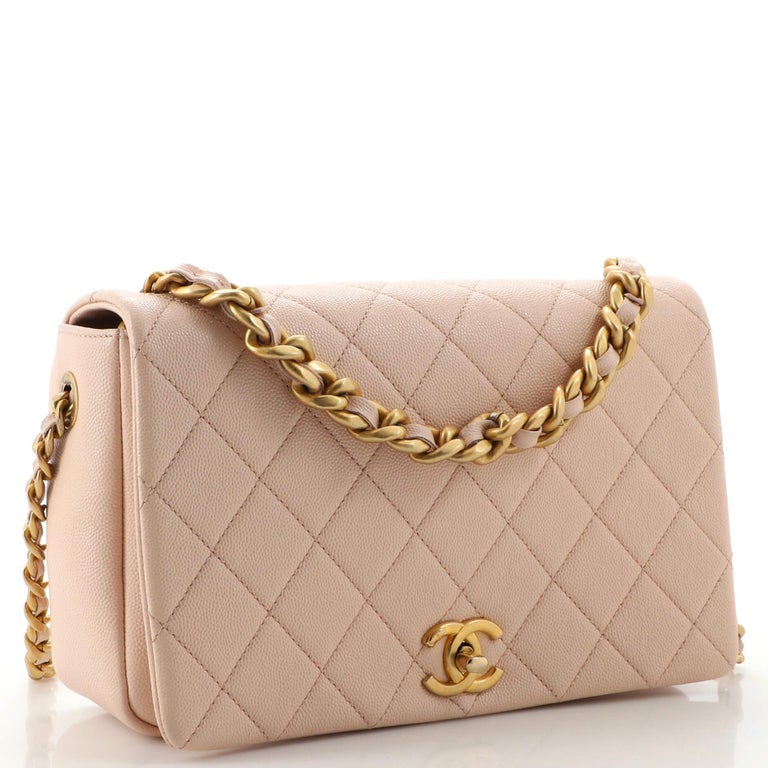 Chanel Fashion Therapy Full Flap Bag Quilted Caviar Medium Pink 2072051