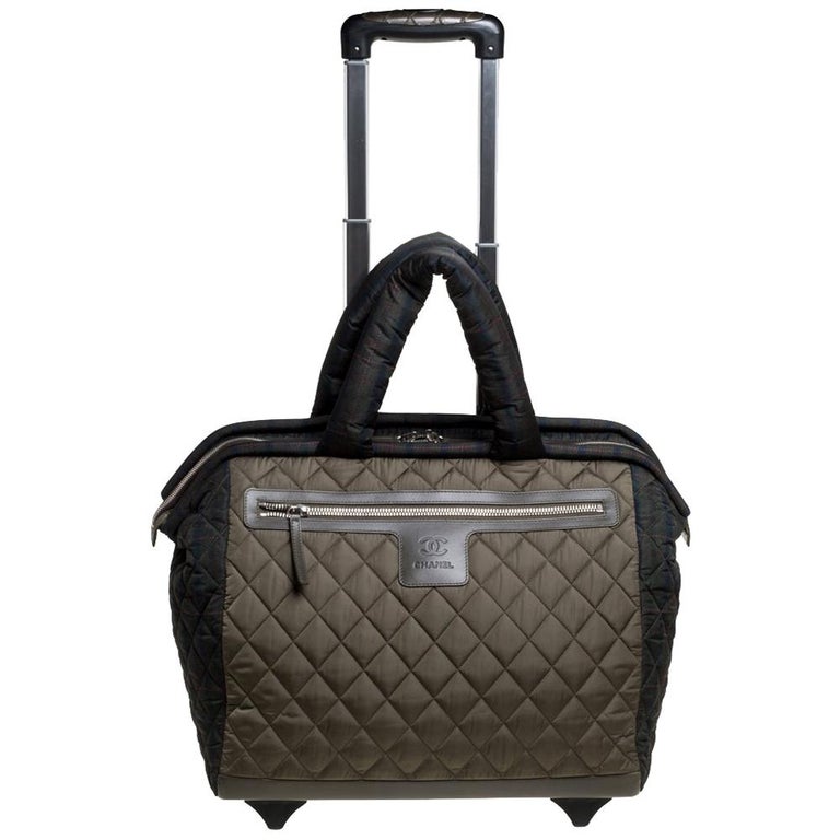 Chanel Fatigue Quilted Nylon Coco Cocoon Rolling Trolley at 1stDibs