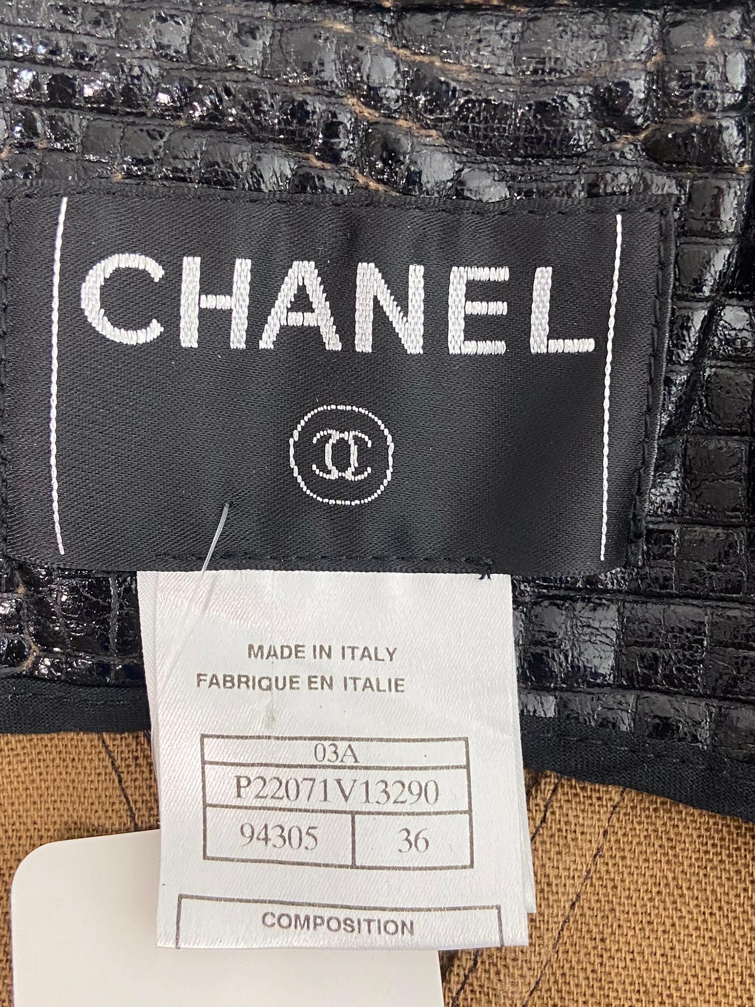 Chanel Faux Crocodile Cropped Jacket 2003A 2