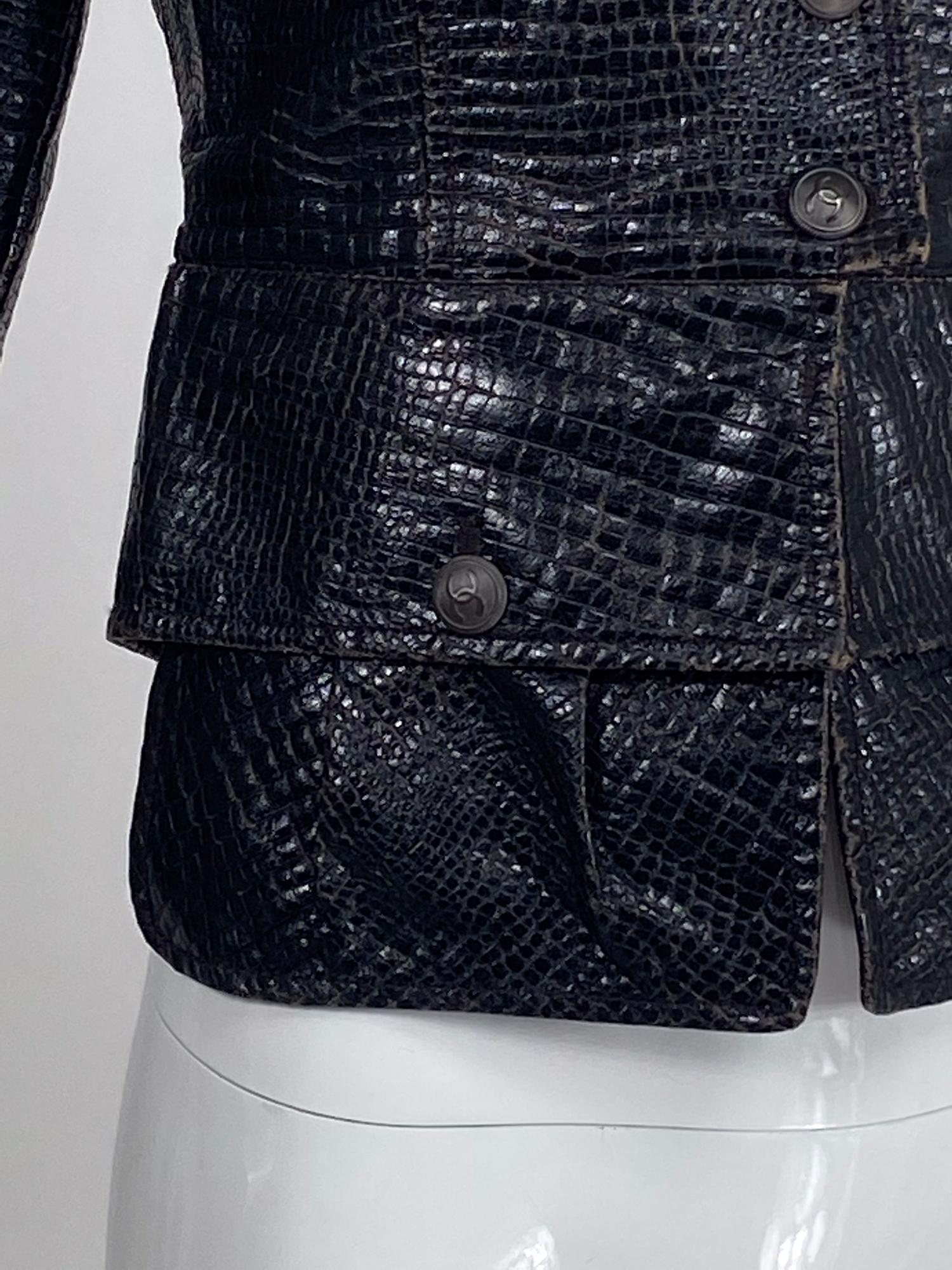 Chanel Faux Crocodile Cropped Jacket 2003A 1