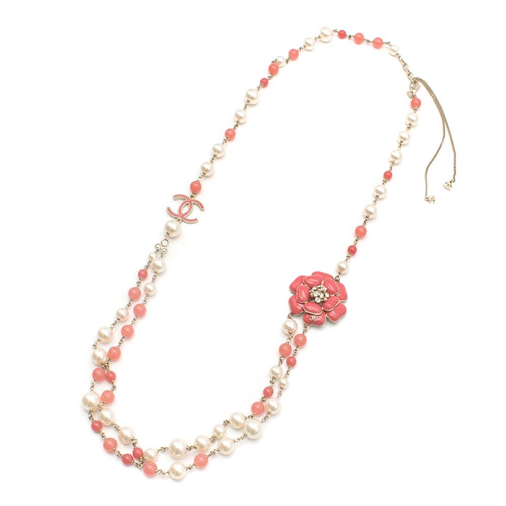 chanel camellia pearl necklace