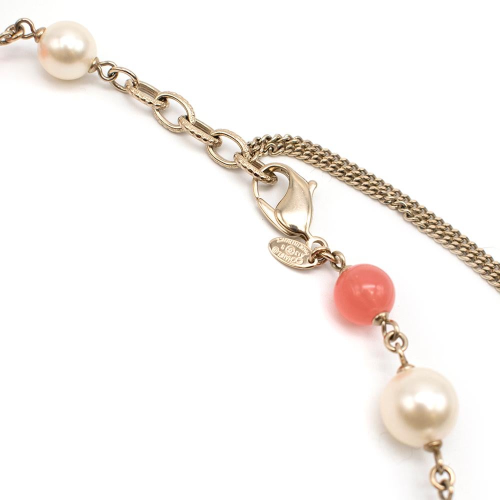 Women's Chanel Faux Pearl and Crystal CC Camellia Necklace