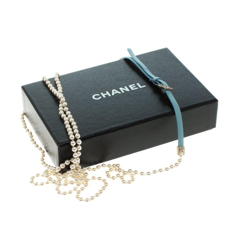 Chanel Faux Pearl and Leather Belt 1