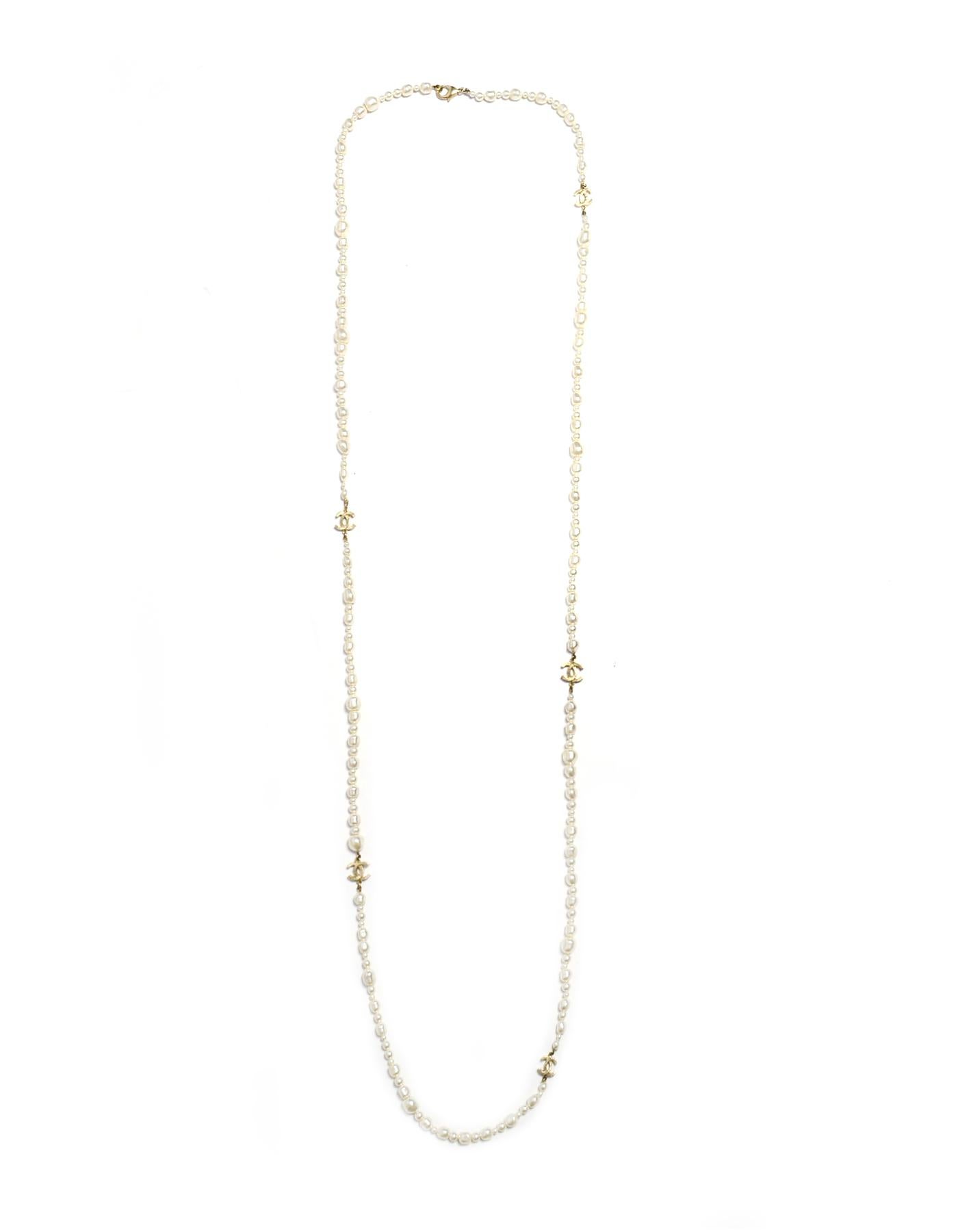 chanel faux pearl cc necklace