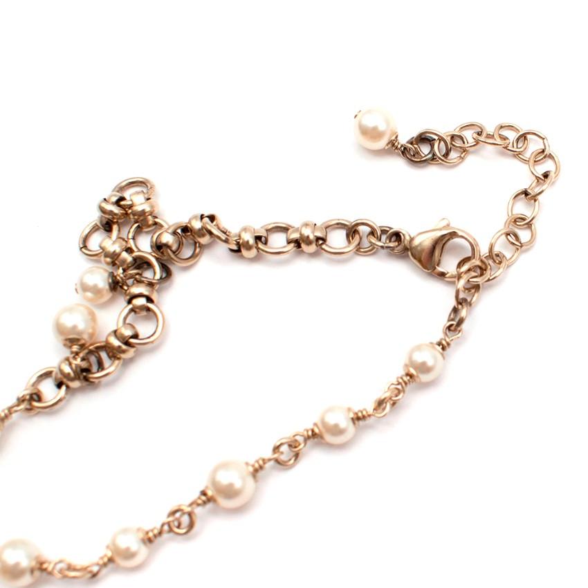Chanel Faux Pearl Chain Necklace with Coco doll Pendant In Excellent Condition In London, GB