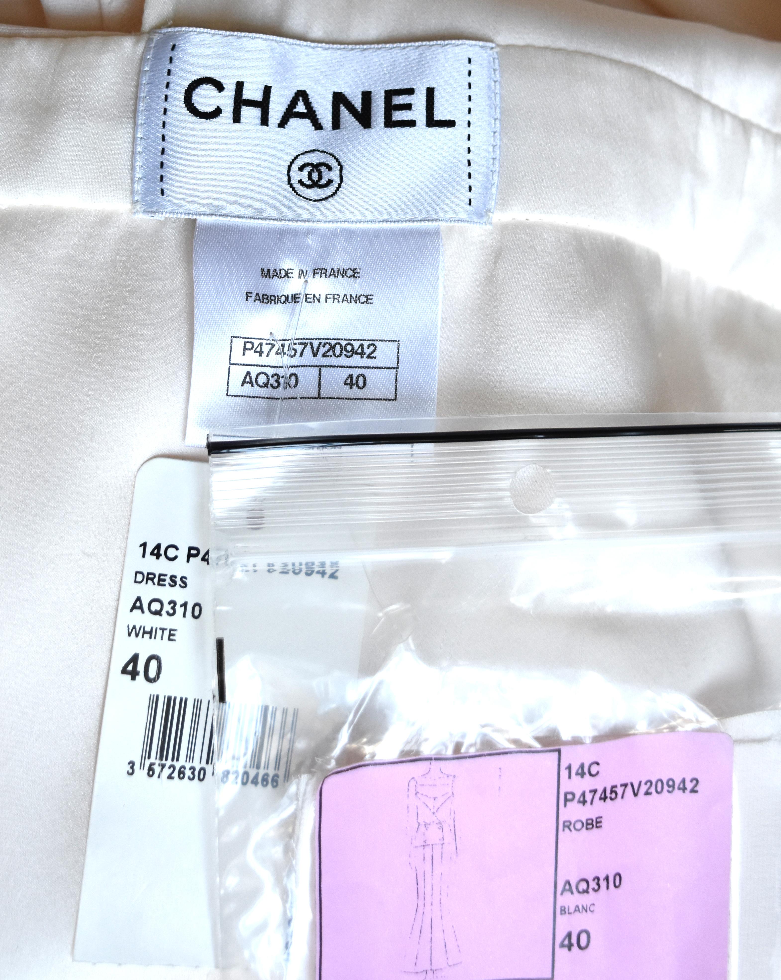 Chanel Faux Pearl Embellished Full Length Dress FR 40 14C 2014 NWT For Sale 1
