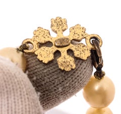 Chanel Faux Pearl Snowflake Bead Strand Necklace