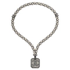 Chanel Faux Pearl & Strass CC Lanyard Pendant Necklace