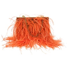 Chanel feather clutch bag 