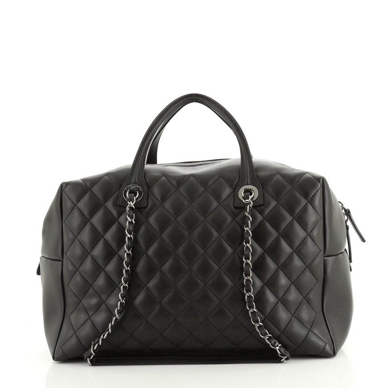 Chanel  Feather Weight Bowling Bag Quilted Calfskin Large In Good Condition In NY, NY