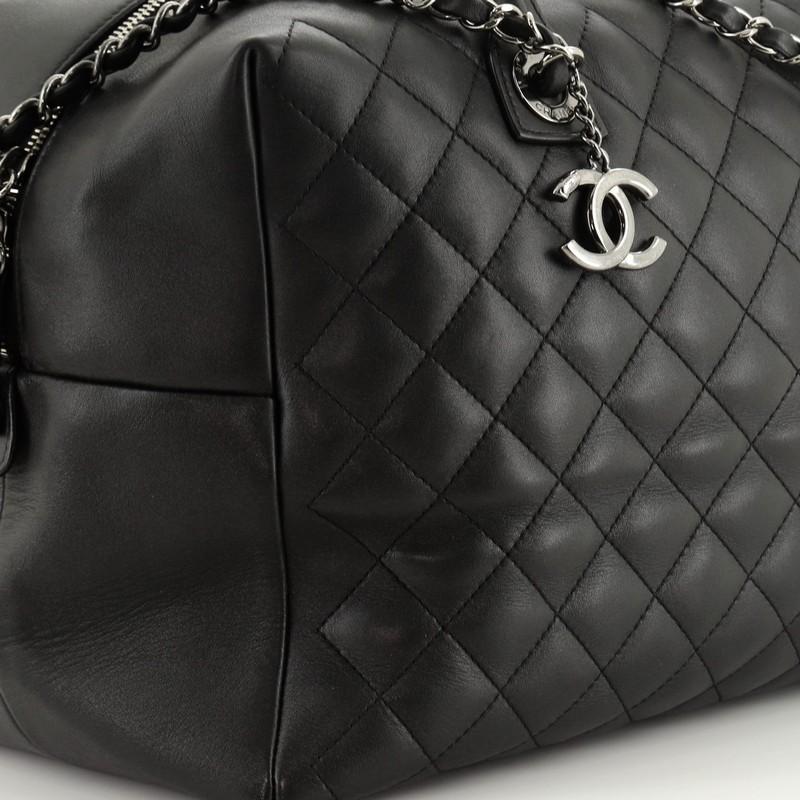 Chanel  Feather Weight Bowling Bag Quilted Calfskin Large 3