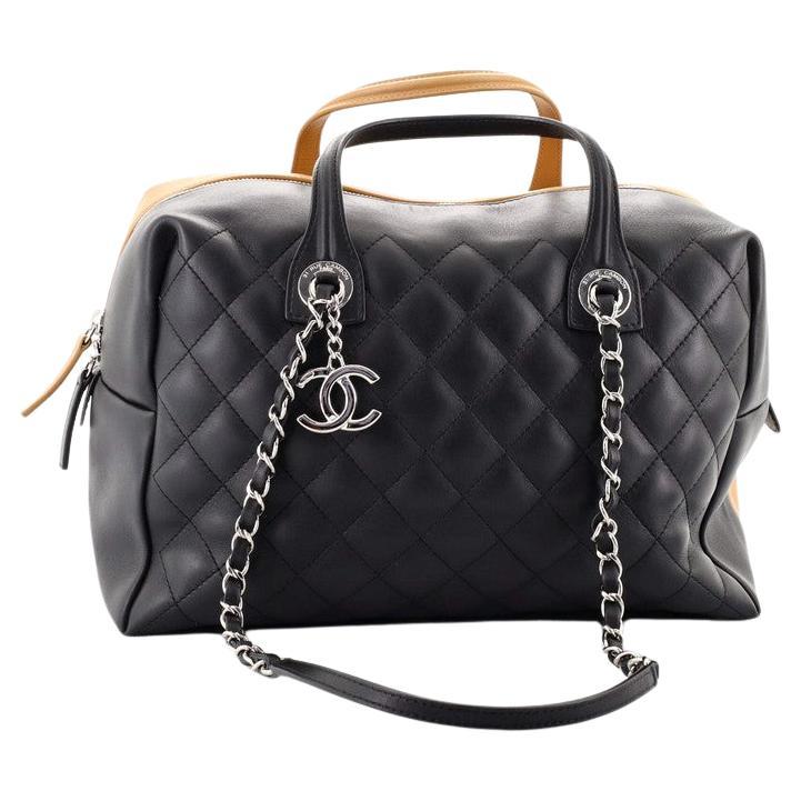 Chanel Feather Weight Bowling Bag Quilted Lambskin Medium