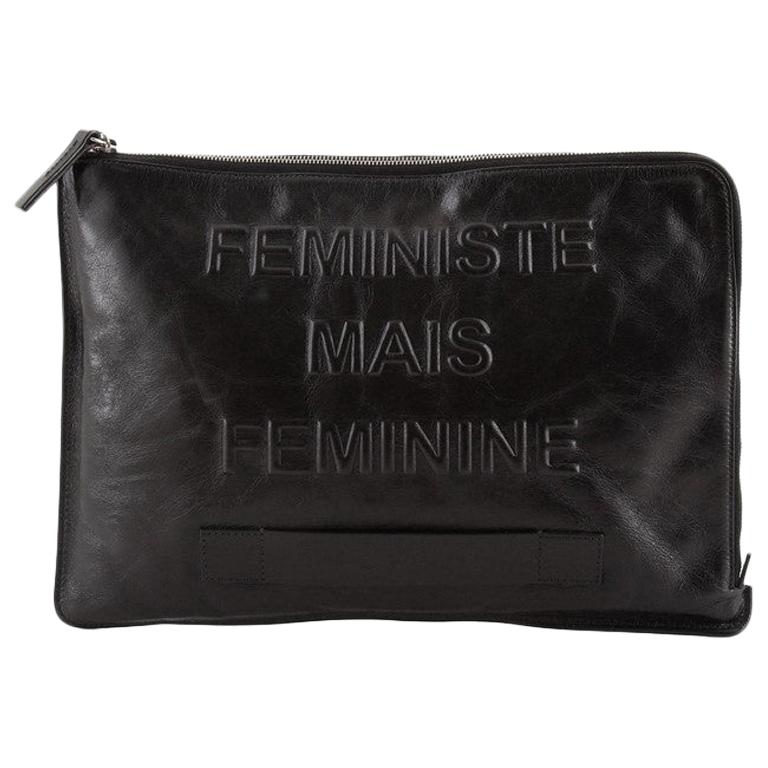 Chanel Feminine Pouch Crinkled Leather Large