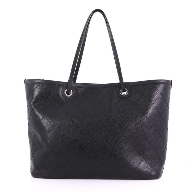 Chanel Fever Tote Quilted Caviar Large at 1stDibs