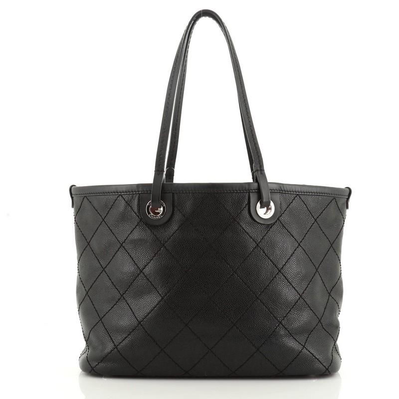 Chanel Fever Tote Quilted Caviar Small In Good Condition In NY, NY