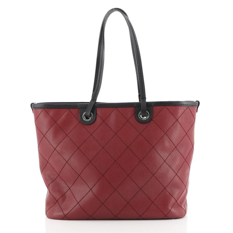 Chanel Fever Tote Quilted Caviar Small In Good Condition In NY, NY