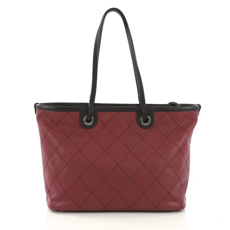 Chanel Fever Tote Quilted Caviar Small In Excellent Condition In NY, NY