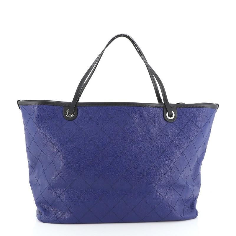 Purple Chanel Fever Tote Quilted Caviar XL