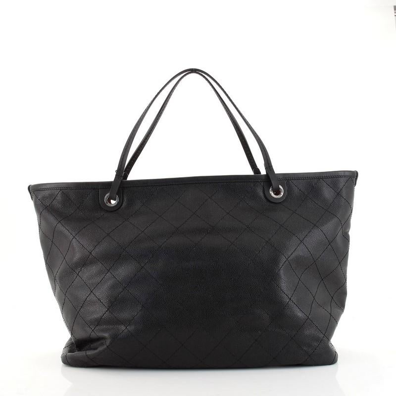 Chanel Fever Tote Quilted Caviar XL In Good Condition In NY, NY