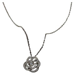 Chanel ‘Fil de Camélia’ 18 Karat White Gold and Diamond Pendant Necklace