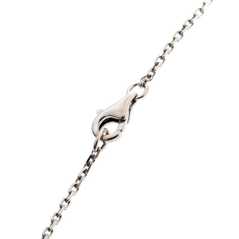 Contemporary Chanel Fil De Camelia Diamond 18k White Gold Pendant Necklace