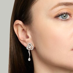 CHANEL Fil de Camélia earrings in white gold and diamonds