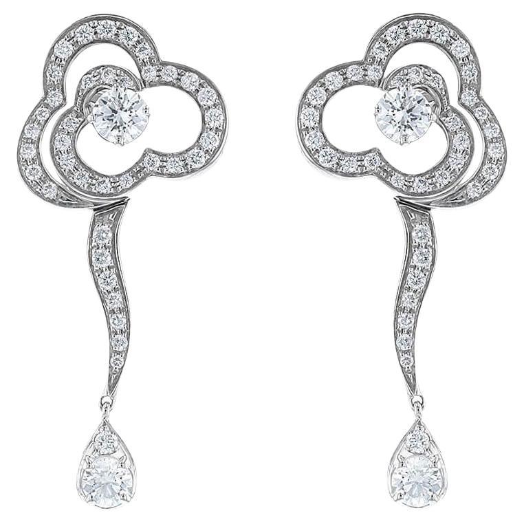 CHANEL Fil de Camélia earrings in white gold and diamonds