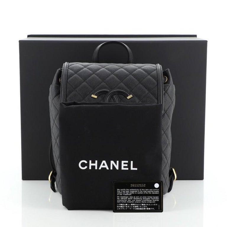 Chanel Filigree Backpack Quilted Caviar Large at 1stDibs