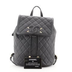 Chanel Filigree Backpack Quilted Caviar Large