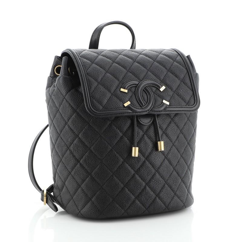 Chanel Filigree Backpack Quilted Caviar Large at 1stDibs chanel