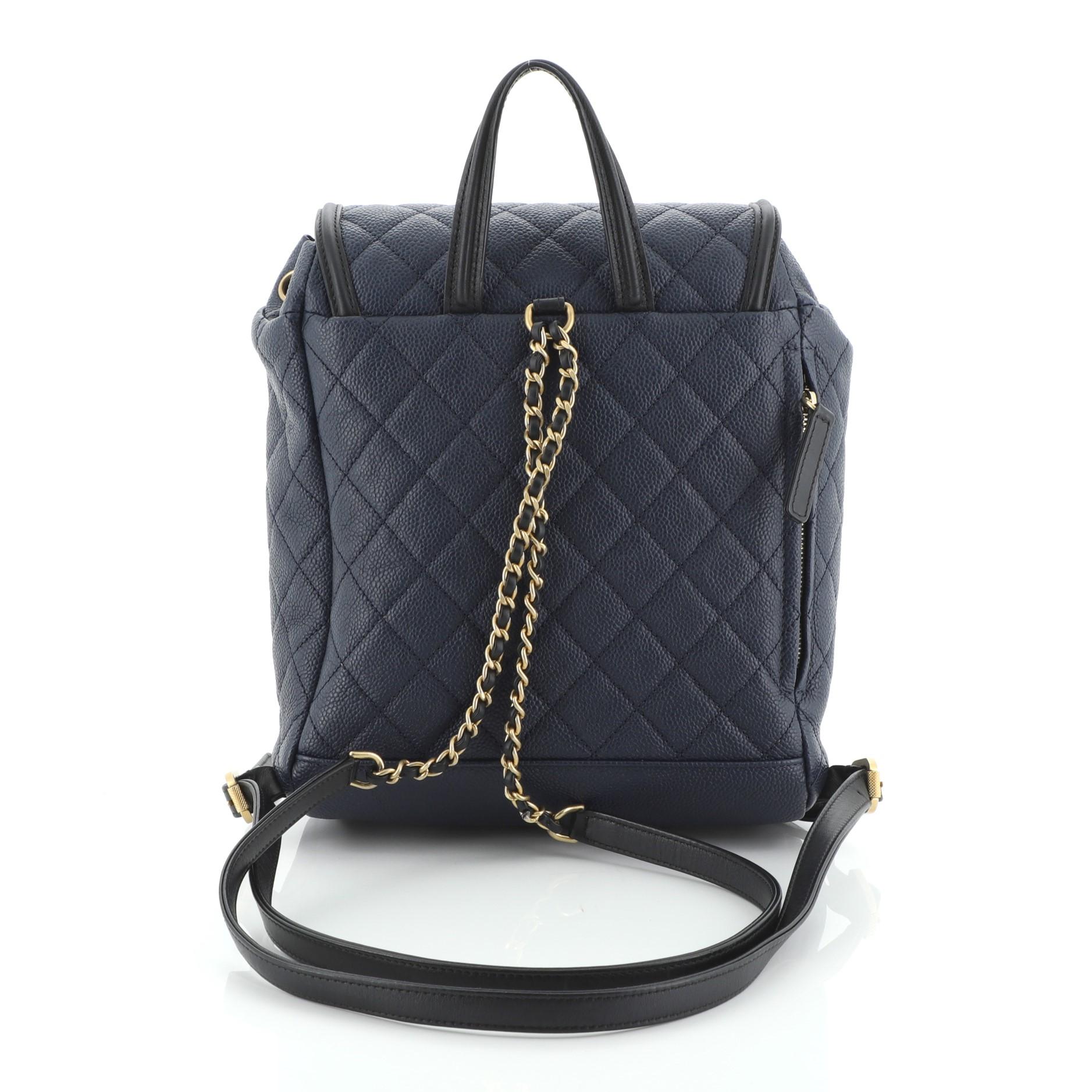Chanel Filigree Backpack Quilted Caviar Large at 1stDibs