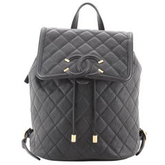Chanel Filigree Backpack Quilted Caviar Large