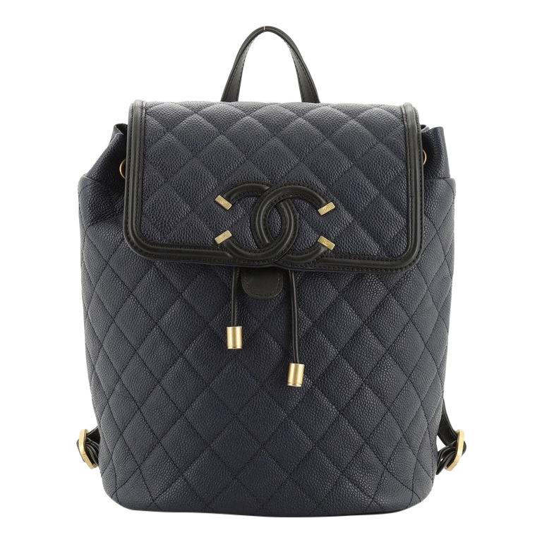 Chanel Filigree Backpack Quilted Caviar Large at 1stDibs