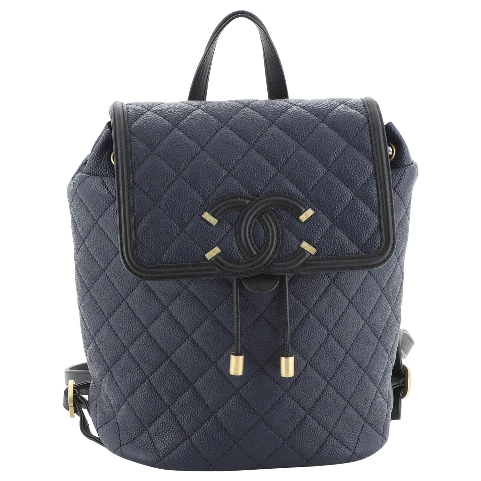 Chanel Filigree Backpack Quilted Caviar Large at 1stDibs