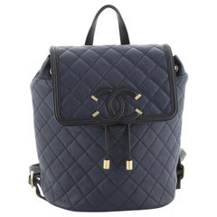 Chanel Filigree Backpack Quilted Caviar Large 