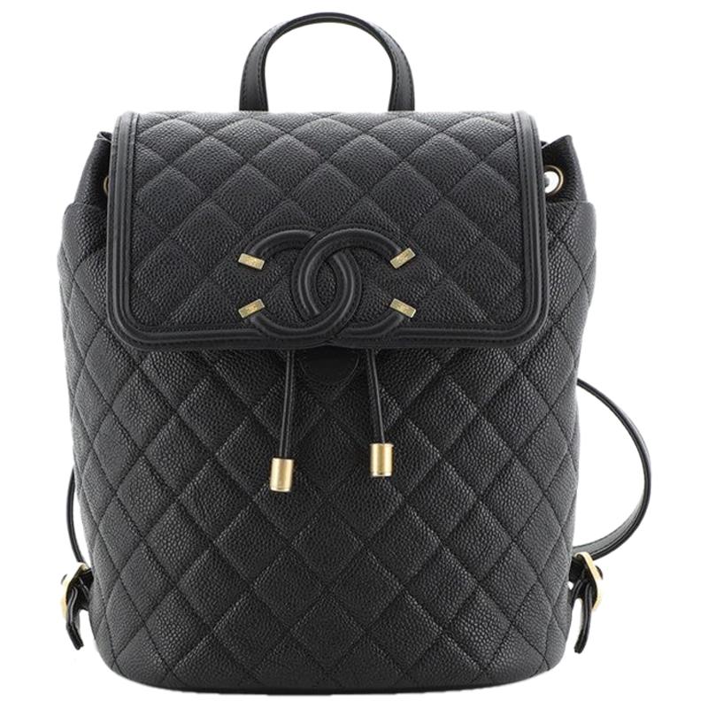 Chanel Filigree Backpack Quilted Caviar Large at 1stDibs | chanel ...
