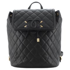 Chanel Filigree Backpack Quilted Caviar Large