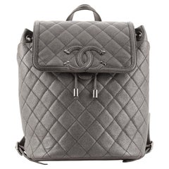 Chanel Filigree Backpack Quilted Iridescent Caviar Large