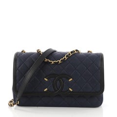 Chanel Filigree Flap Bag Quilted Caviar Medium